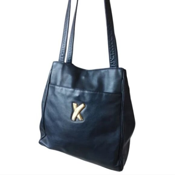 Paloma Picasso black vintage leather shoulder bag - Picture 4 of 15